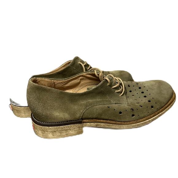Miz Mooz Handcrafted Suede Oxford Chic Brogue Perforation Flat Loafers Shoes 9.5 - Picture 3 of 9